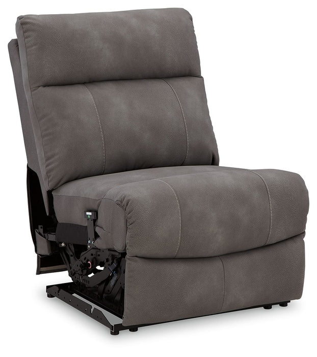 Next-Gen Durapella - Power Armless Recliner With Adj Headrest - Slate - Simple Home Plus