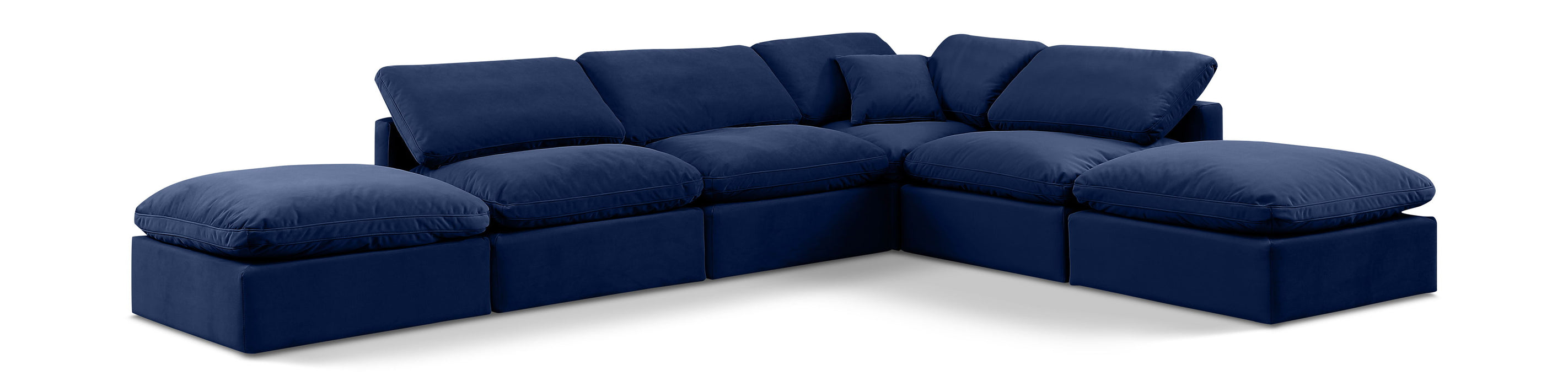 Indulge - Velvet 6 Piece Modular Armless Sectional - Simple Home Plus