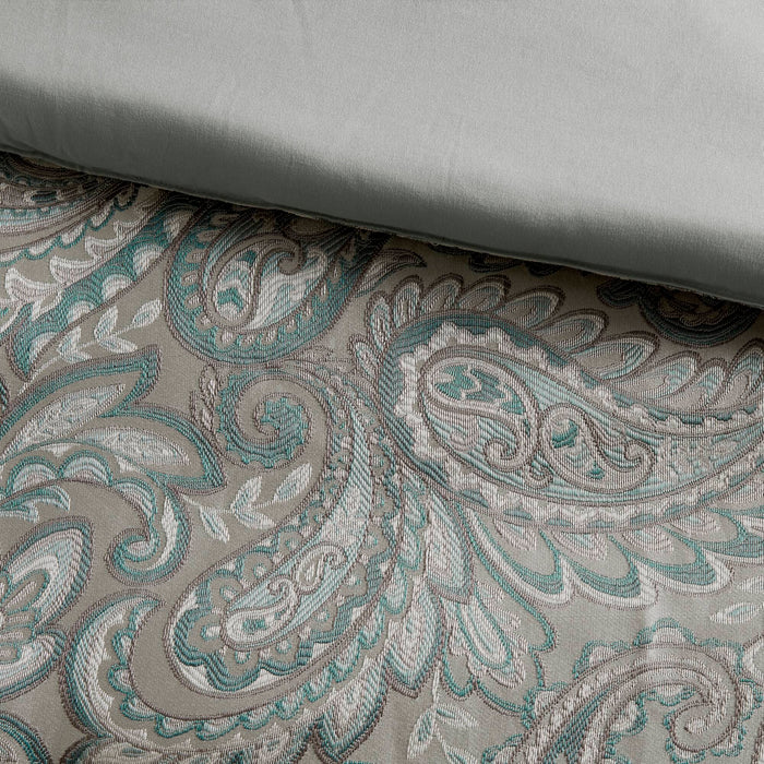 Aubrey - 12 Piece Comforter Set With Cotton Bed Sheets - Teal - Simple Home Plus
