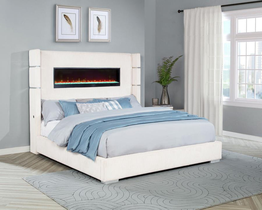 Tisdall - Upholstered Fireplace Bed - Simple Home Plus