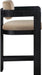 Sacha - Velvet Stool With Black Base - Simple Home Plus