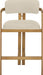 Aurum - Vegan Leather Upholstered Counter Stool With Brushed Brass Base - Simple Home Plus