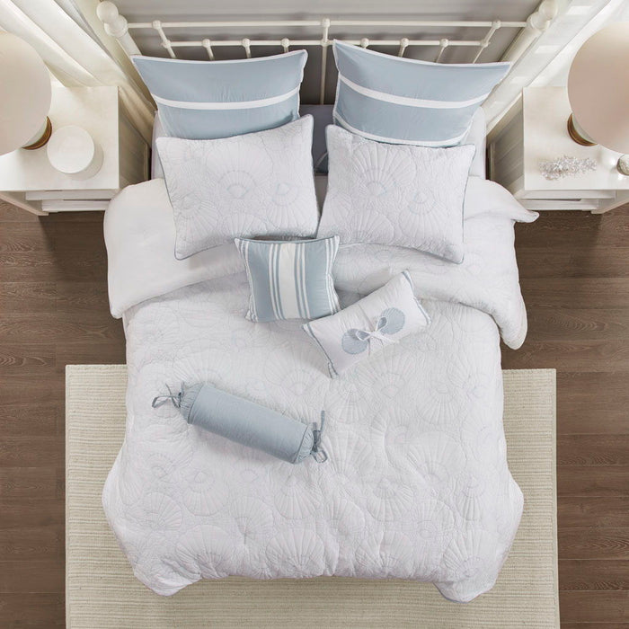 Crystal Beach - King Comforter Set - White - Simple Home Plus