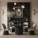 Marlowe - Linen Textured Fabric Upholstered Swivel Dining Side Chair - Stained Black - Simple Home Plus