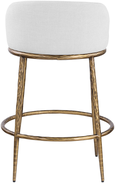 Ferro - Upholstered Counter Stool With Brushed Gold Base - Simple Home Plus