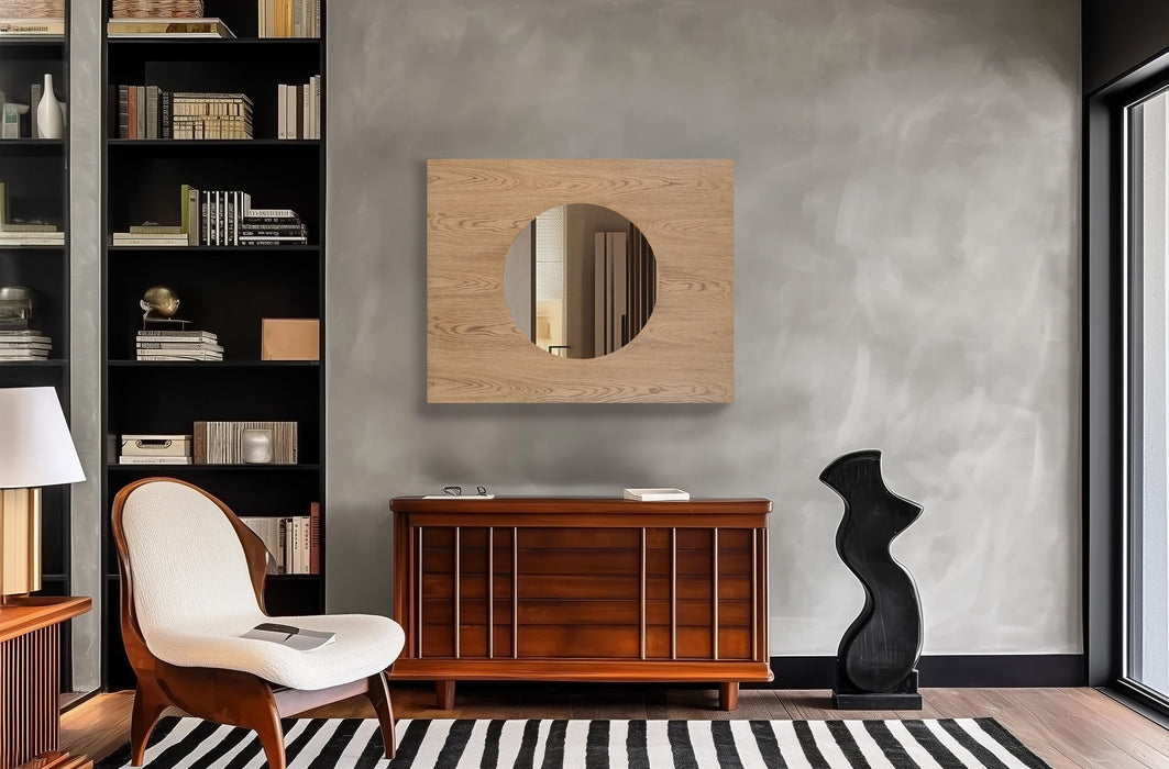 Optic - Oak Wood Frame Mirror - Simple Home Plus