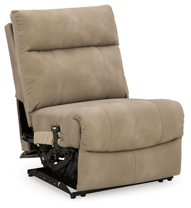 Next-Gen Durapella - Power Armless Recliner With Adj Headrest - Sand - Simple Home Plus