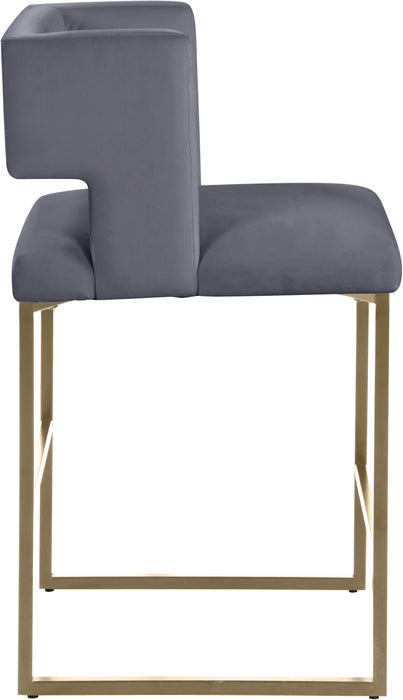 Caleb - Counter Stool with Gold Legs (Set of 2) - Simple Home Plus