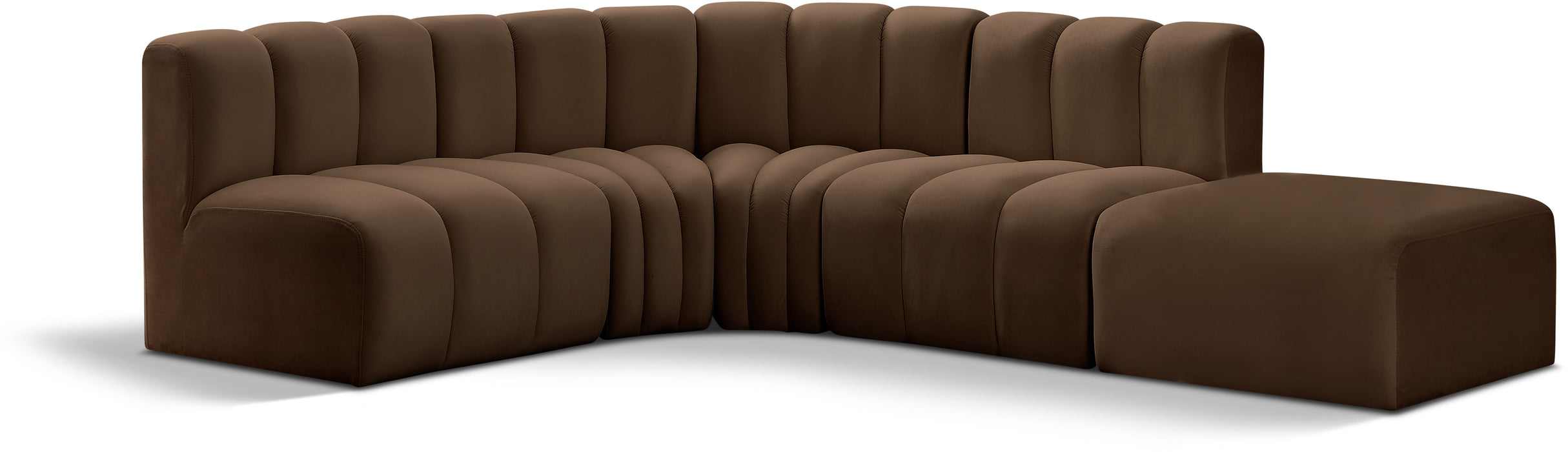Arc - Velvet 5 Piece Corner Modular Sofa - Simple Home Plus