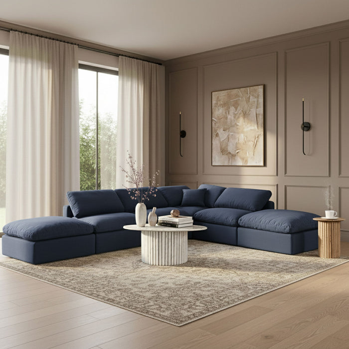 Indulge - Linen 6 Piece Modular Armless Sectional - Simple Home Plus