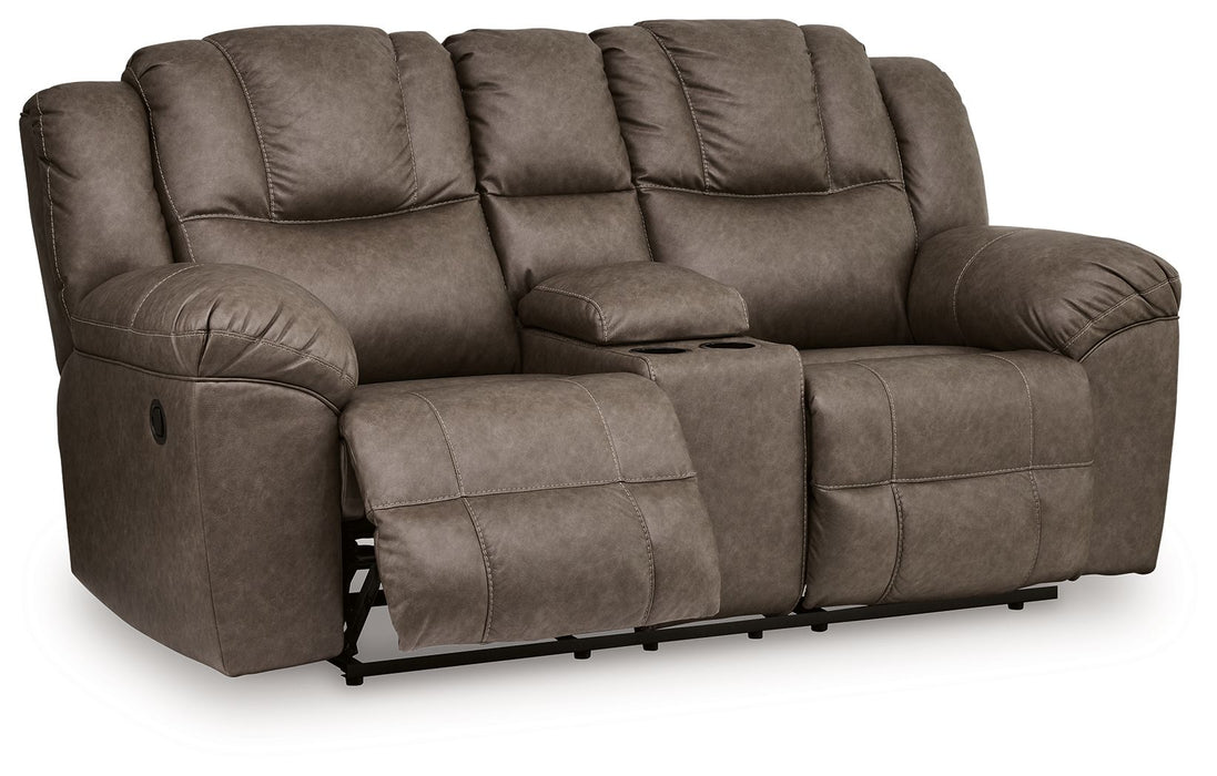 Lowilla - Double Reclining Loveseat With Console - Driftwood - Simple Home Plus