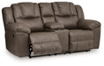 Lowilla - Double Reclining Loveseat With Console - Driftwood - Simple Home Plus