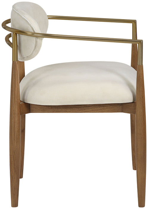 Riccio - Fabric Dining Arm Chair (Set of 2) - Walnut Frame - Simple Home Plus