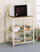 Kelvin - 2-Shelf Mobile Kitchen Cart - Natural Brown And White - Simple Home Plus
