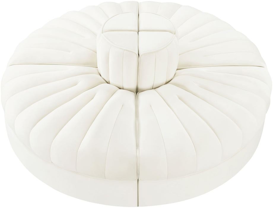 Rummi - Round Velvet Performance Fabric Upholstered 4 Piece Modular Sofa - Simple Home Plus