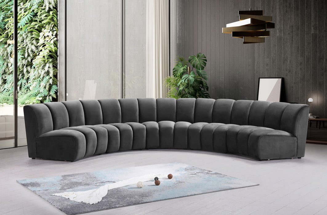 Infinity - 5 Piece Velvet Modular Sectional - Simple Home Plus