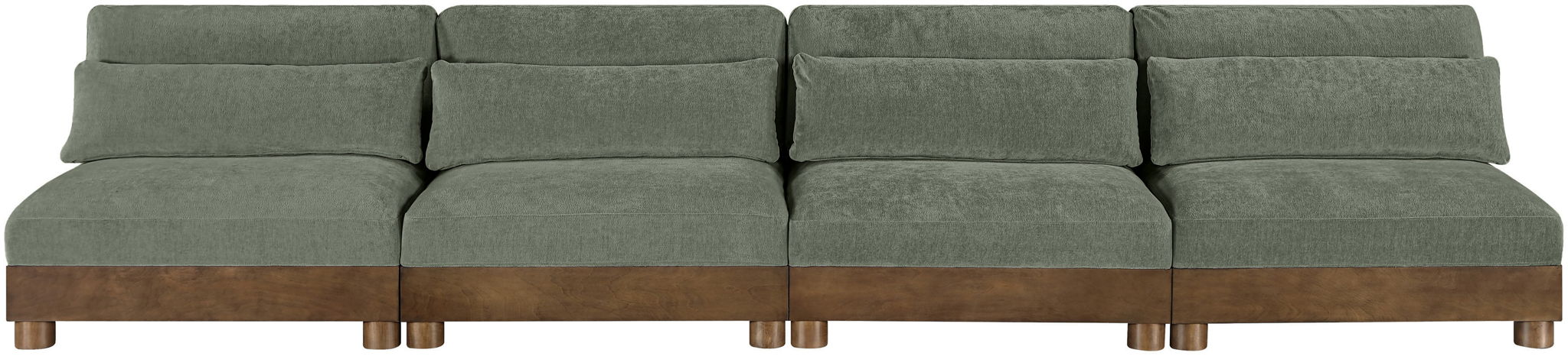 Turin - Chenille Fabric Upholstered Modular Sectional - Green - Simple Home Plus