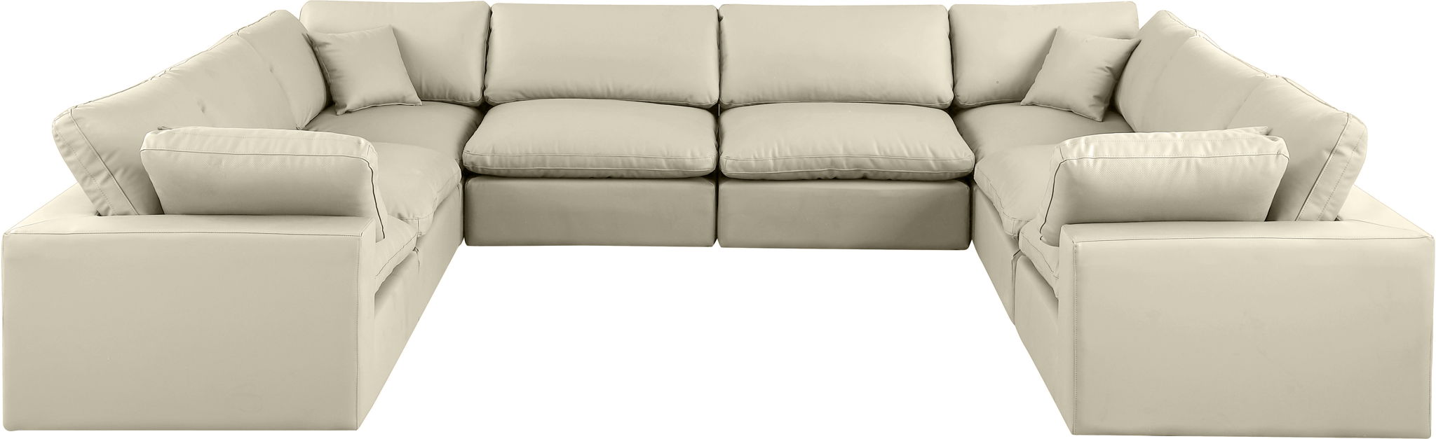 Comfy - 8 Piece Faux Leather Modular Sectional - Simple Home Plus