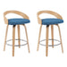 Sonia - Modern Swivel Counter Height Bar Stool - Patterned Oak Wood Finish - Simple Home Plus