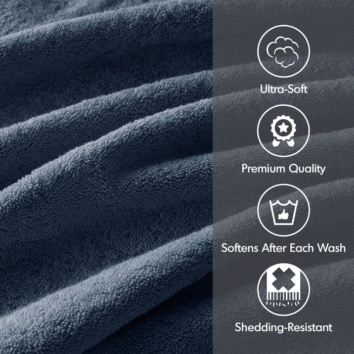 800GSM - 2 Piece Set Bath Sheet Antimicrobial - Dark Blue