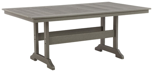 Visola - Gray - RECT Dining Table w/Umb OPT - Simple Home Plus