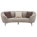 Ellorie - Upholstered Channel Back Curved Sofa - Beige - Simple Home Plus