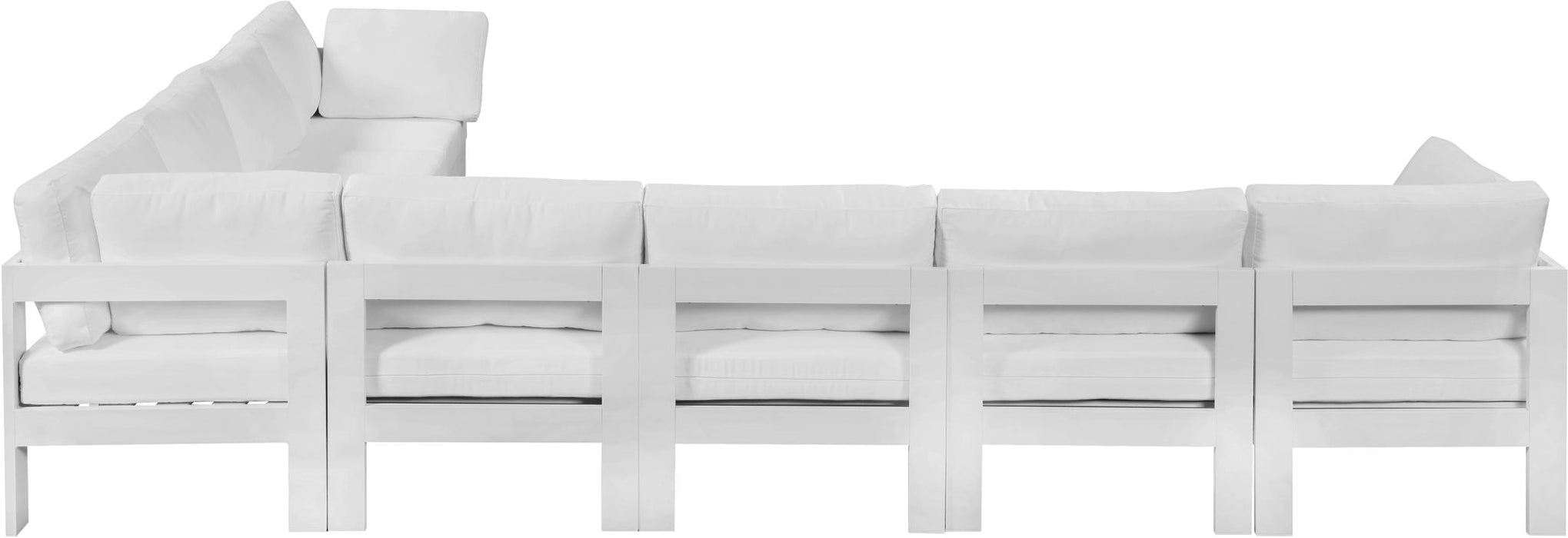 Nizuc - Outdoor Patio 8 Piece Modular Sectional With White Frame - Simple Home Plus