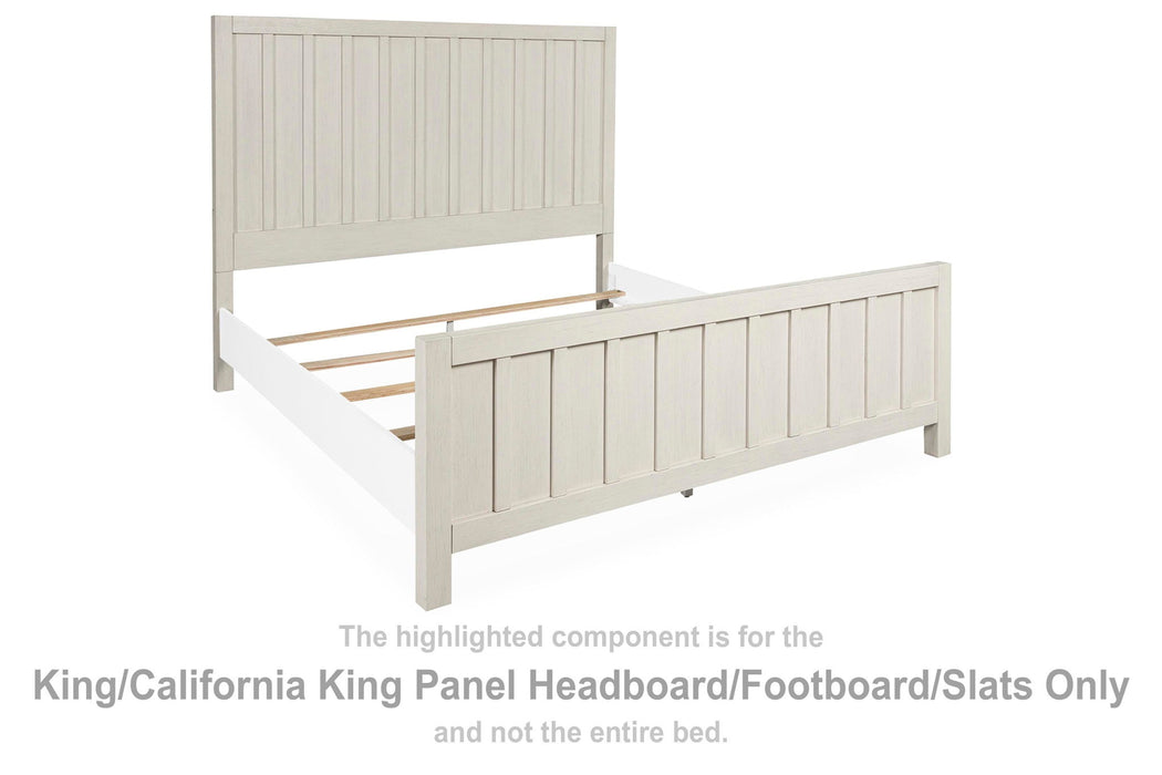 Shaybrock - King/California King Panel Headboard/Footboard/Slats - Antique White - Simple Home Plus