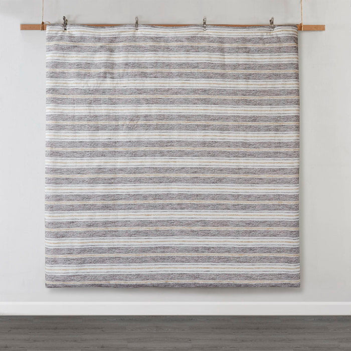 Oasis - Oversized Chenille Jacquard Striped Comforter Set With Euro Shams and Throw Pillows - Gray - Simple Home Plus