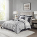 Emilia - 12 Piece Jacquard Comforter Set With Bed Sheets - Silver - Simple Home Plus