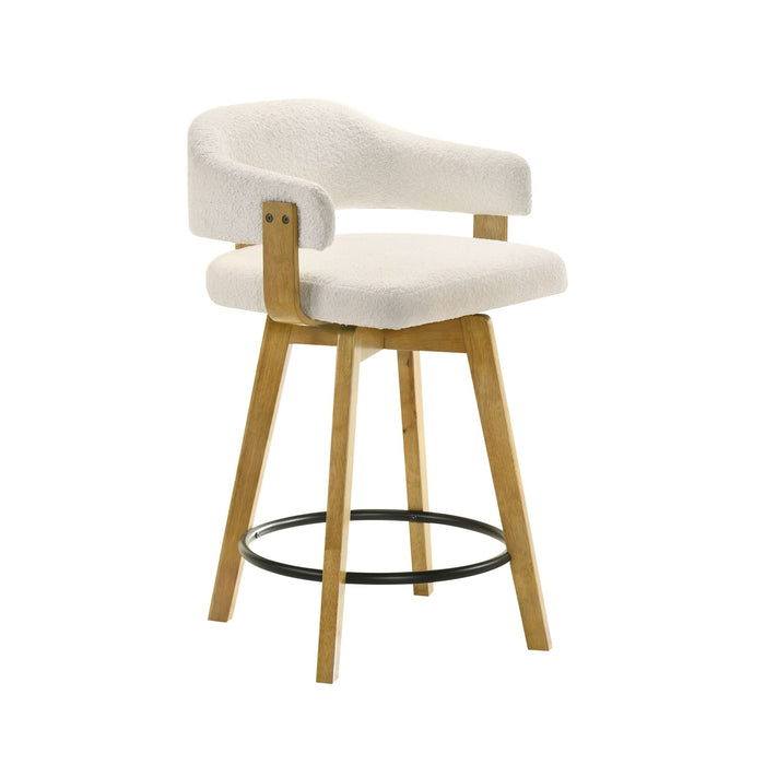 Callah - Contemporary Natural Wood Counter Height Kitchen Bar Stool - Simple Home Plus