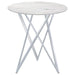 Bexter - Round Faux Marble Bistro Bar Table - Chrome - Simple Home Plus