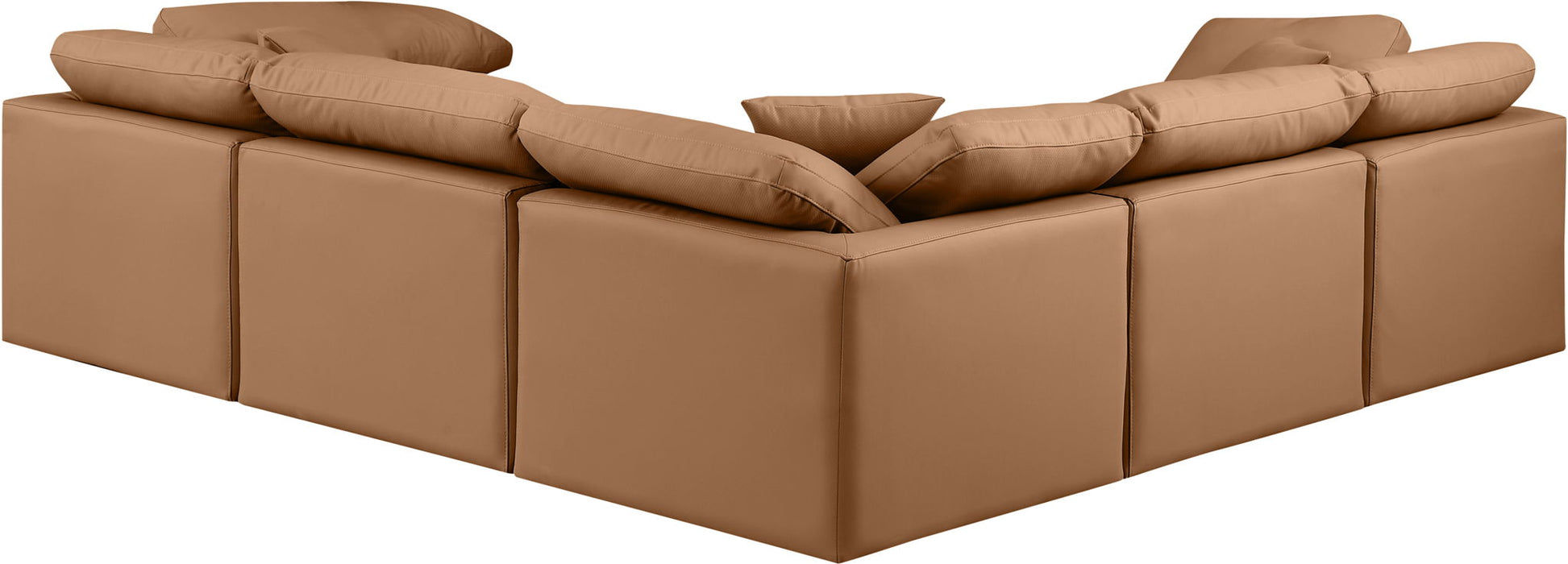 Indulge - Faux Leather 5 Piece Modular Corner Sectional - Simple Home Plus