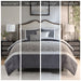 Amelia - 5 Piece Textured Jacquard Stripe Comforter Set With Throw Pillows - Gray - Simple Home Plus