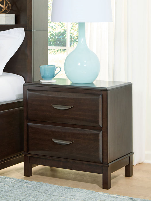 Vanmore - Dark Brown - Two Drawer Night Stand - Simple Home Plus