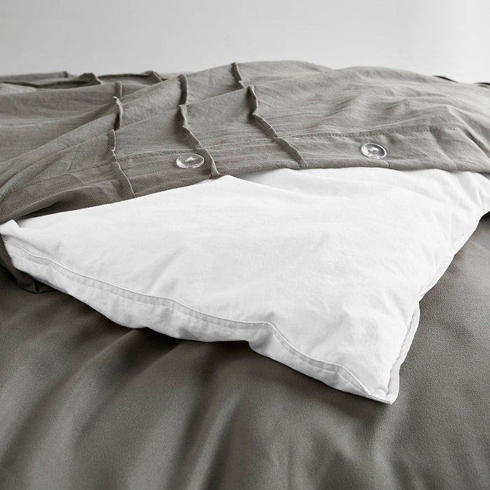 Porter - King Soft Washed Pleated Comforter Set - Gray - Simple Home Plus