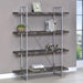 Grimma - 4-Shelf Bookshelf - Rustic Gray And Chrome - Simple Home Plus