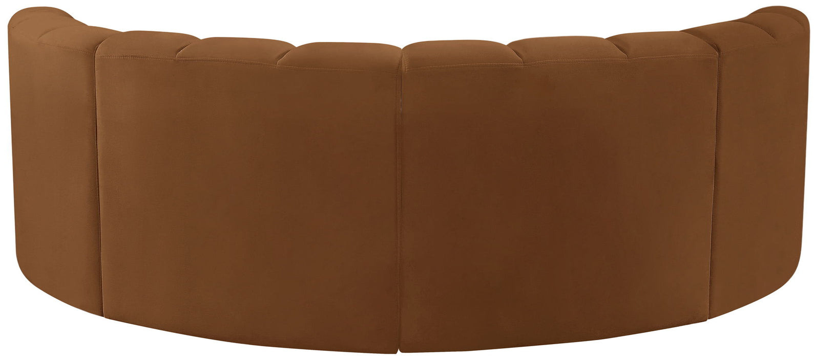 Arc - Velvet 4 Piece U-Shaped Modular Sofa - Saddle - Simple Home Plus