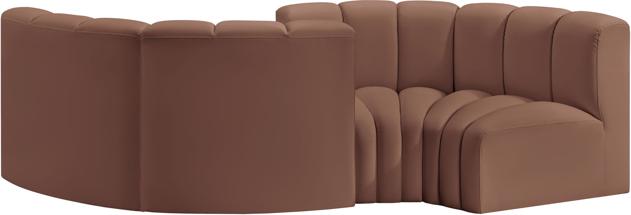 Arc - Faux Leather 4 Piece Curved Modular Sofa - Simple Home Plus