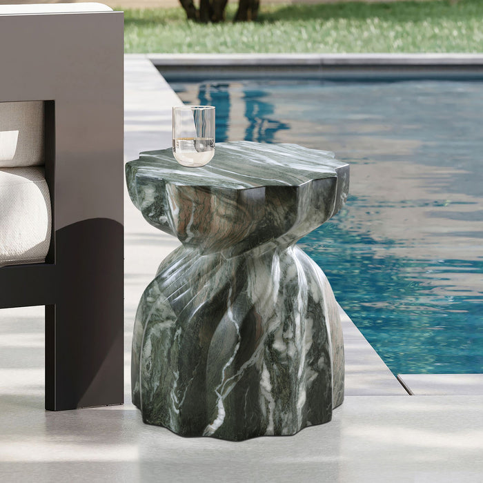 Caserta - Marble Finish Concrete End Table - Simple Home Plus