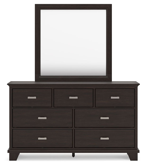 Covetown - Dresser And Mirror - Dark Brown - Simple Home Plus