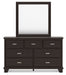 Covetown - Dresser And Mirror - Dark Brown - Simple Home Plus