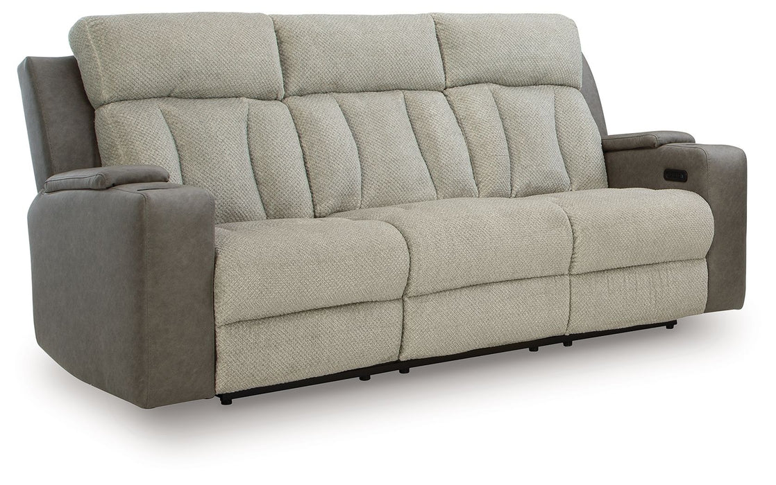 WhipLash - Sisal - Power Reclining Sofa With Adj Headrest - Simple Home Plus