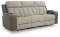 WhipLash - Sisal - Power Reclining Sofa With Adj Headrest - Simple Home Plus