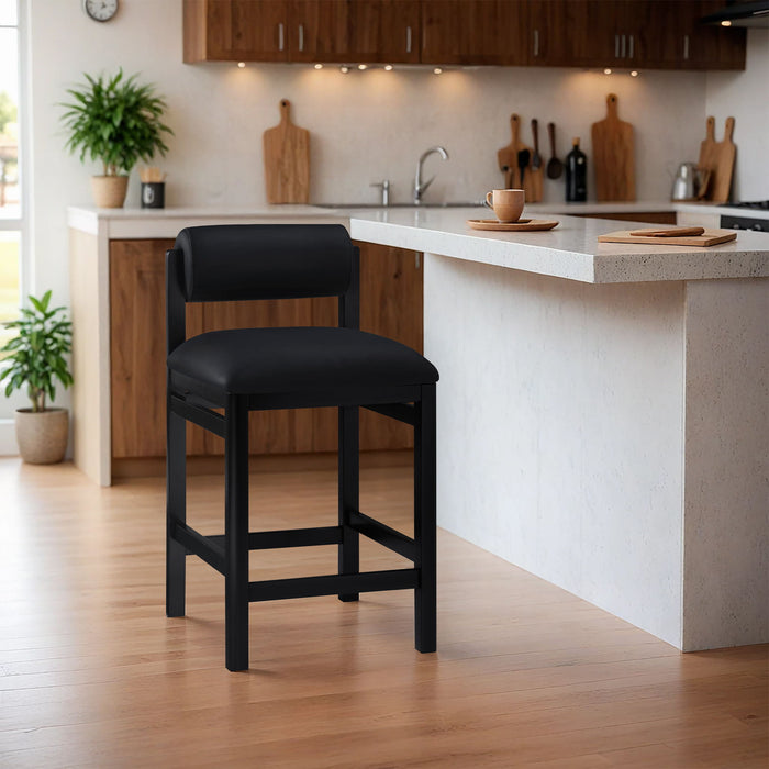 Roundhill - Faux Leather Counter Stool - Black Frame - Simple Home Plus