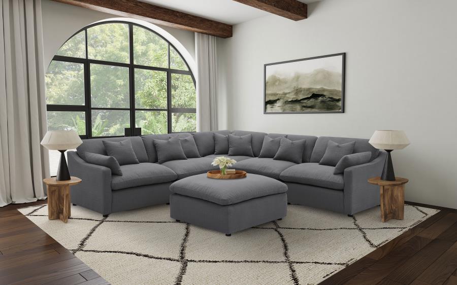 Hobson - Upholstered Modular Sectional Sofa With Ottoman - Simple Home Plus