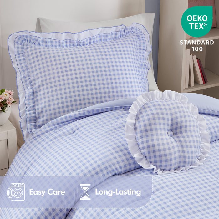 Rowena - Twin Comforter Set - Blue - Simple Home Plus