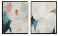 Caldish - Blue / White / Pink - Wall Art Set (Set of 2) - Simple Home Plus