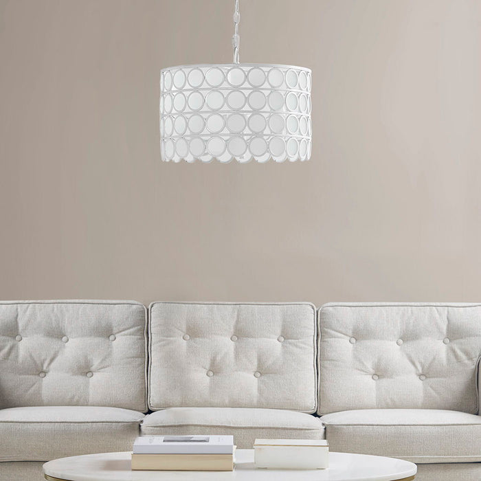 Abbot - 4-Light Drum-Shaped Chandelier - White - Simple Home Plus