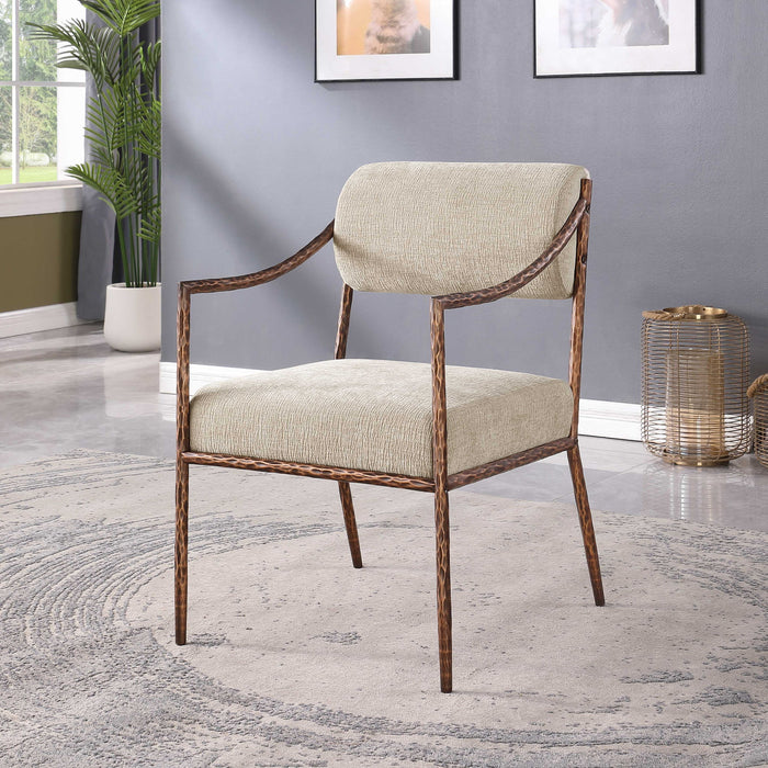 Bastille - Upholstered Dining Arm Chair (Set of 2) - Bronze Frame - Simple Home Plus